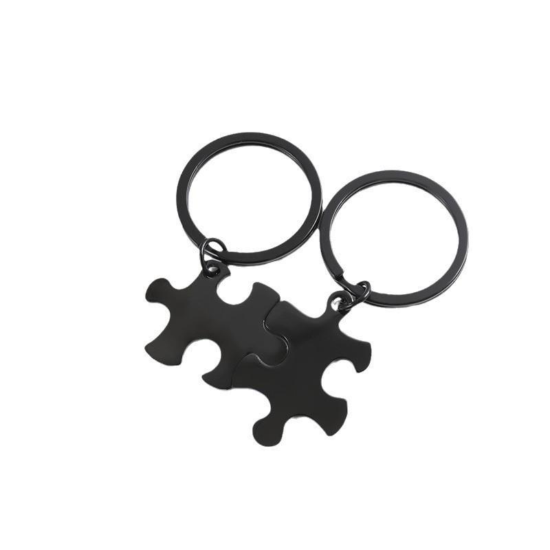 Portachiavi Puzzle in Acciaio Inossidabile con Incisione Laser Colorata - Perfetto per Regali di Festival.