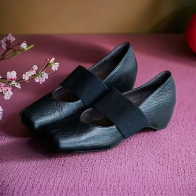 Inner Height Increase Retro Mary Jane Shoes New Pig Nose Elephant Pattern Super Soft Minimalist Ballet Shoes