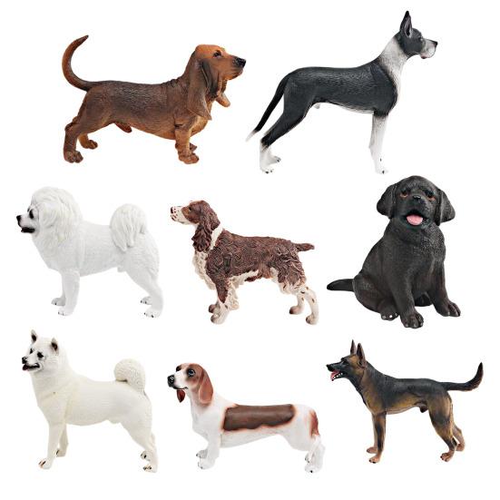 Simulated Dog Figurine PVC Puppy Model Miniature Animal Statue Sculpture Educational Toy Desktop Decoration Ornament Dog Lovers Gift