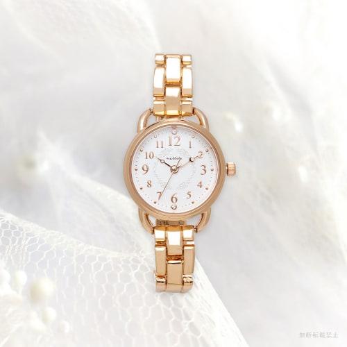 Fieldwork Women's Analog Watch, 5 ATM Water Resistance, Metal Band, Pink Gold, White, WP Aqua, ASS173P-3