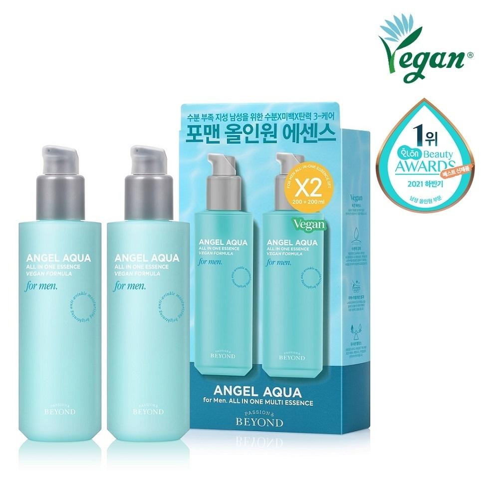 Beyond Angel Aqua For Men All In One Essence Double Plan  200mlx2 Pack   Vegan 