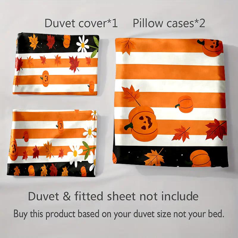 Striped, Festive, Autumn. Bedding Duvet Cover Sets Duvet Covers Pillowcases Gifts (1 * Duvet Cover 2 * Pillowcases, Without Duvet Insert)