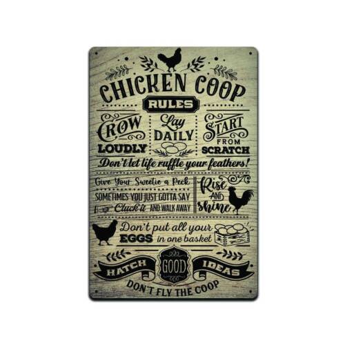 DORA Tin Sign Chicken Coop  Metal Sign Barn Western Farmhouse Dcor Country HomeAluminum 20x30cm（7.8x11.8inch）