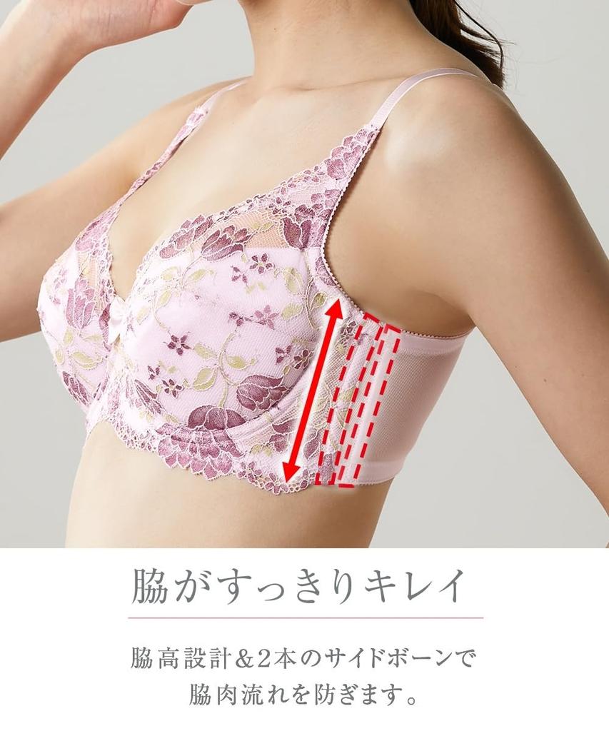 Nissen Full Cup Bra with Japanese Lace Soft White C95 Women's High-Back (Tulip Pattern) (Triumph) (n, FULLRE)