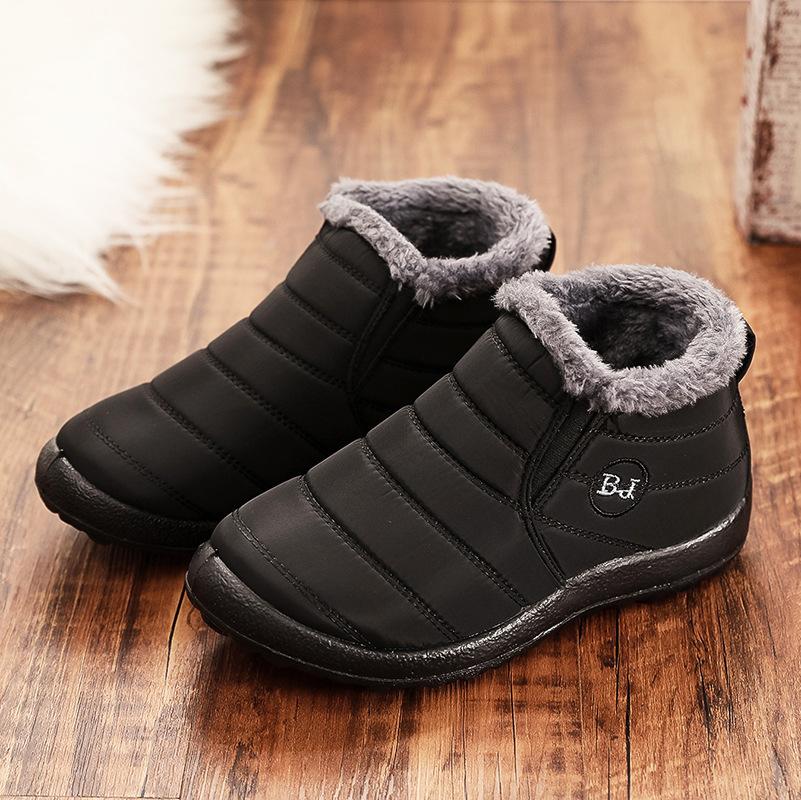 Large Size Cotton Shoes for Women In Winter Plus Velvet Thickened Women's Snow Boots for Men and Women Same Low-top Warm Cotton Boots