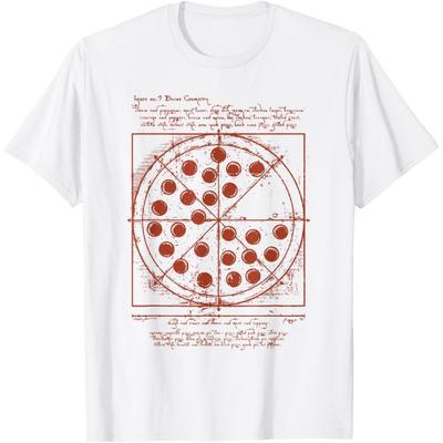 Vitruvian Pizza Tee Da Vinci Funny Movie Reference T-Shirt