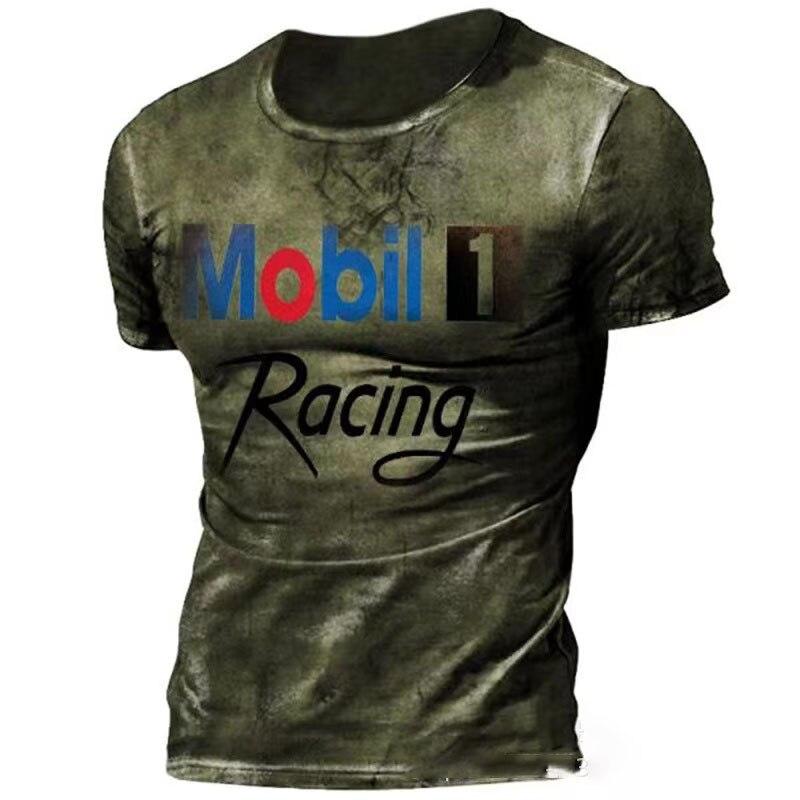 Vintage Motorcycle T Shirt For Men 3d Print Mobil Short Sleeve T-shirts Retro Men's Racing T-shirt Oversized Biker Tees Tops 66