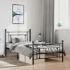 Vidaxl Struttura Letto in Metallo con Testiera e Pediera, Nera, 100X200cm