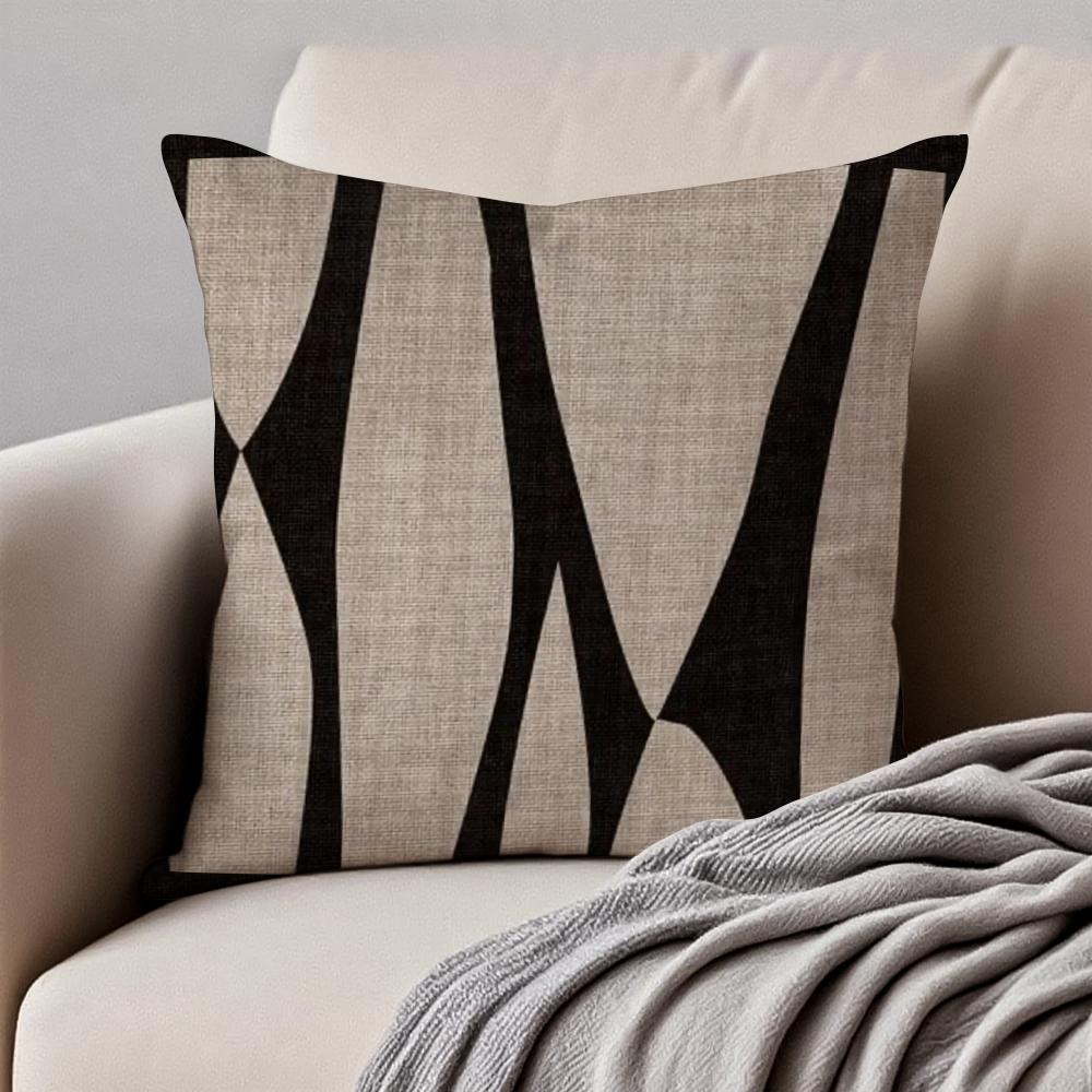 Reduced geometry Cushion Cover Pillowcase Antidustmite Invisible Zipper Short Plush Sofa Cushion