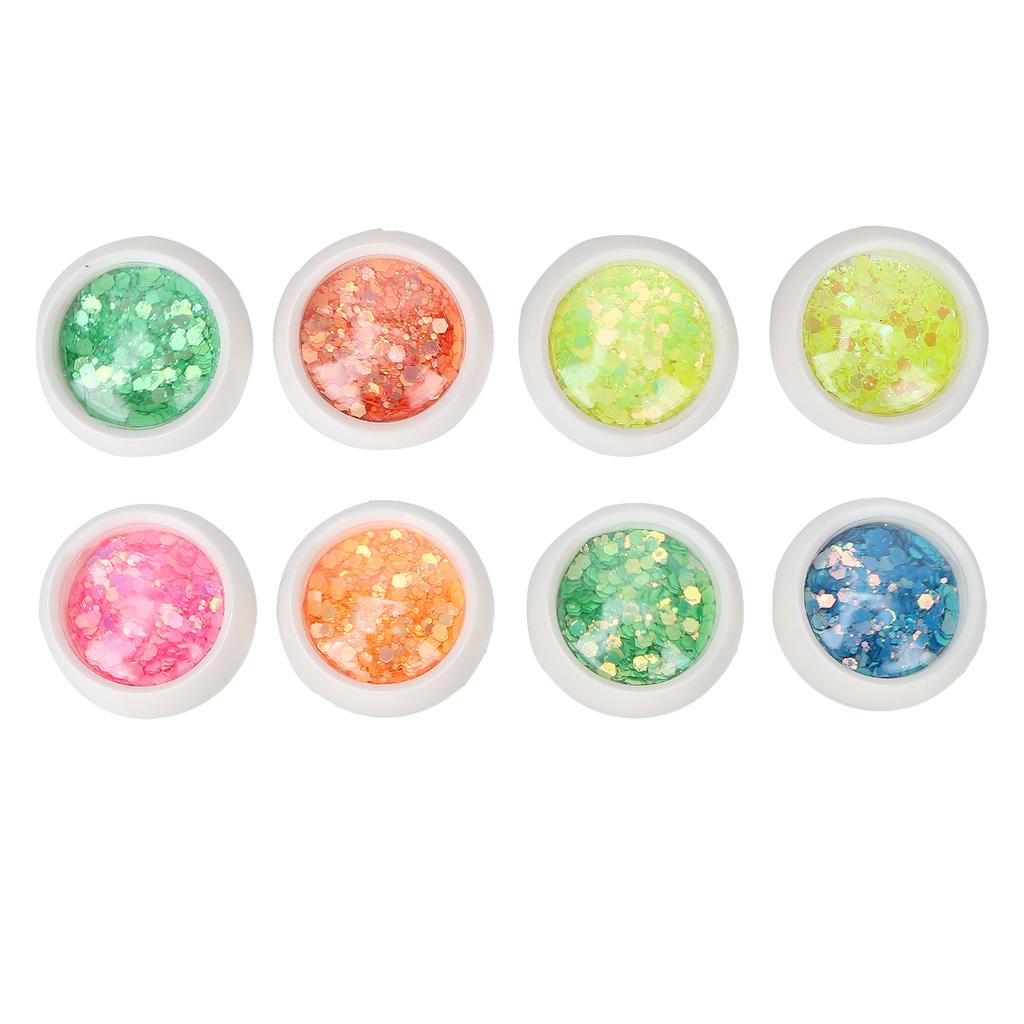 8 Boxes Nail Glitters Sequin Set Mixed Flakes Sparkly Shiny Nail Art Glitter Decorations