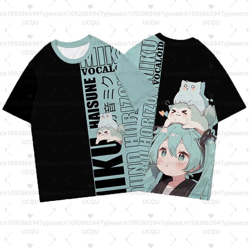 3D Printed Women's Short Sleeve T-shirt Summer Fashionable Casual Cute Hatsune Miku Hot Anime Fans T-shirt