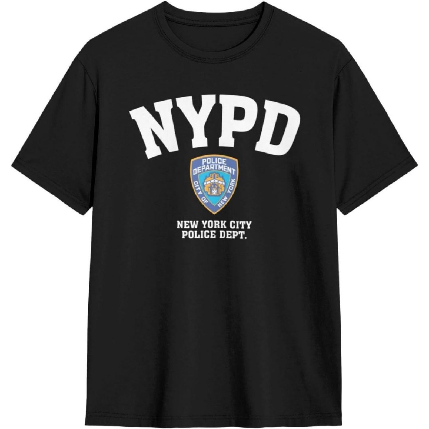

JOISOMI Футболка з коротким рукавом Департамент поліції міста Нью-Йорк NYPD Повсякденні сорочки Футболка з круглим вирізом Спортивні футболки XXXL чорний