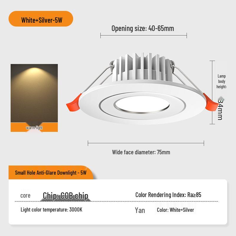 Downlight LED Mic 3W/5W, Gaură 4-6 cm, Spot COB pentru Living & Vitrină Vinuri