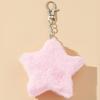 Plush Five-pointed Star Keychain Car Keyring Backpack Handbag Charm Pendant