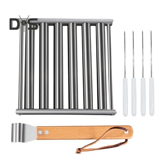 

Подставка для хот-догов с деревянной ручкой, подставка для сосисок и барбекю, пароварка для равномерного приготовления хот-догов, емкость 5 л, инструмент для приготовления пищи на открытом воздухе S