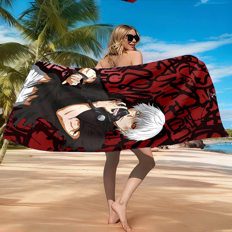 Tokyo Ghoul Masked Mystery Beach Towel, Quick-drying, Easy to Care for, Suitable for Both Fitness and Beach Vacations,Sports Essential