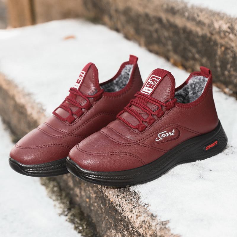 Unisex Warme Leder Baumwolle Rutschfeste Leichte Freizeitschuhe