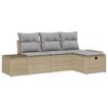 VidaXL Ensemble de 4 Canapés de Jardin avec Coussins en Rotin Polyéthylène Beige 3359349