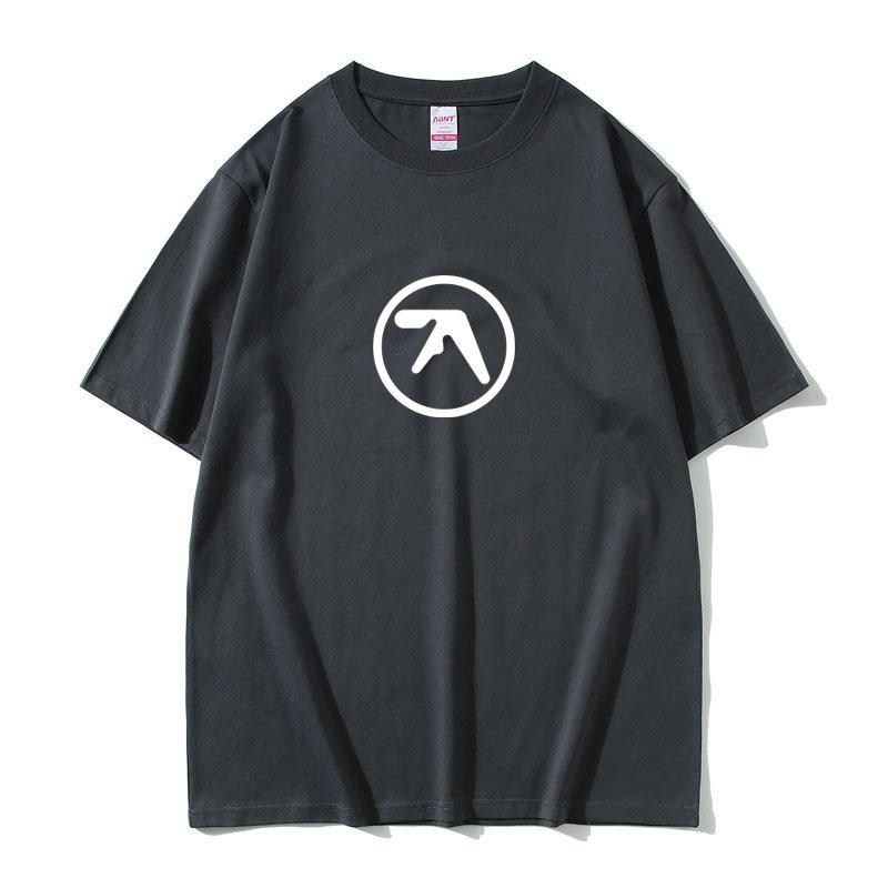 Aphex Twin Logo Print Tshirt Unisex Women Casual Cotton Vintage Short Sleeve T Shirts Male Hip Hop Oversized Tshirts Streetwear