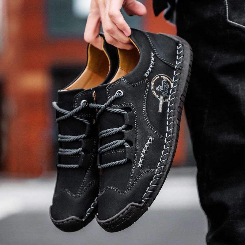 2024 Men's Versatile Casual Outdoor Shoes - Four Seasons, Plus Size, Handmade, Stitched, Style 48, Middle-Aged Dad Friendly