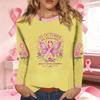 Women's Casual Long Sleeve Ribbon Print Round Neck Top