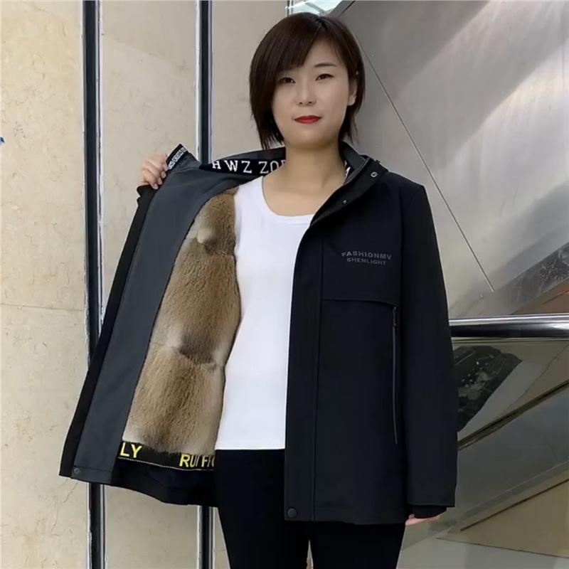 Men's Mid-Length Winter Parka with Mink Fur, Detachable Lining, and Genuine Leather Trim