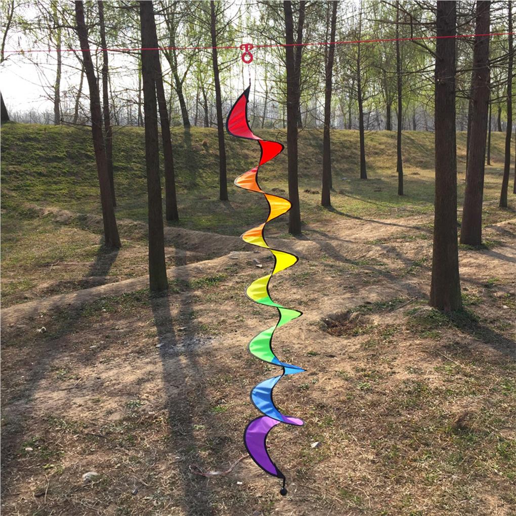 Gartenwindspiele Regenbogenwirbler Windrad Wimpelkette Outdoor Hängedekorationen Campingzubehör für Hof Waldornamente