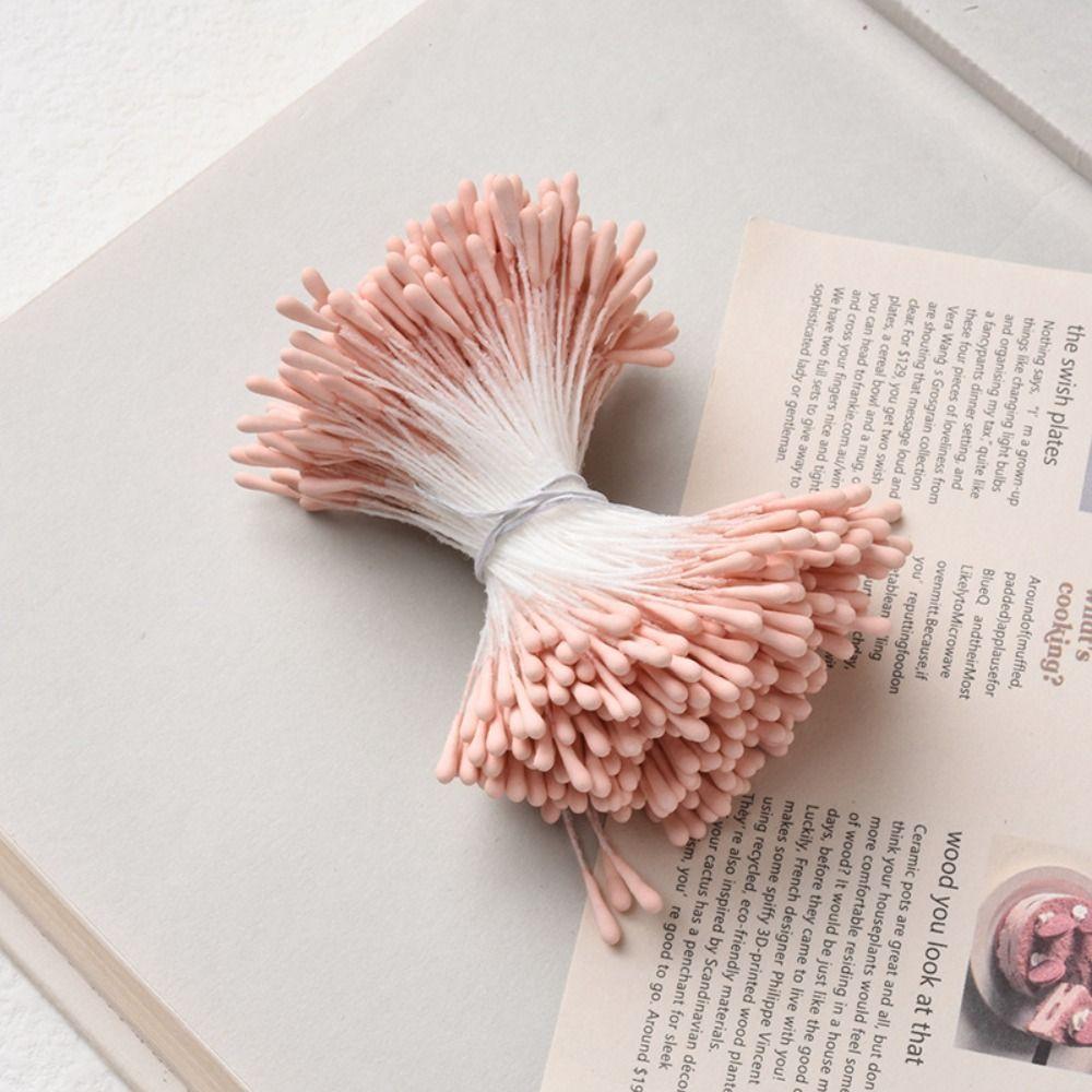 400PCS Colorful Waterdrop Artificial Pistil 6CM Peach Apricot Blossom Peach Pistil Plastic Flower Making Accessories