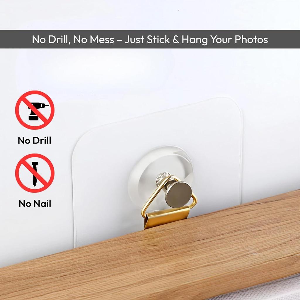 Bilderrahmenhaken für die Wand ohne Bohren, 10er-Pack selbstklebende Haken für die Wand, hochbelastbar, stark, nagelfrei zum Aufhängen