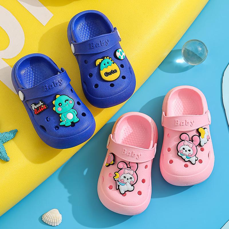 Girls' and Boys' Anti-slip Head Cover Soft-soled Baby Children's Shoes Flip-flops