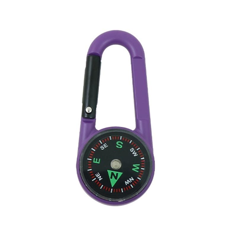 Double Side Compasses Thermometers Outdoor Small Compasses Carabiner Outdoor Navigation Tool Backpack Buckles Enduring