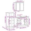 3 Piece Bathroom Furniture Set Smoked Oak Wood Based Material