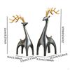 1 Pair Elk Deer Statues Figurines Desktop Ornament for Bookshelf Cabinets Versatile Resin Sculpture