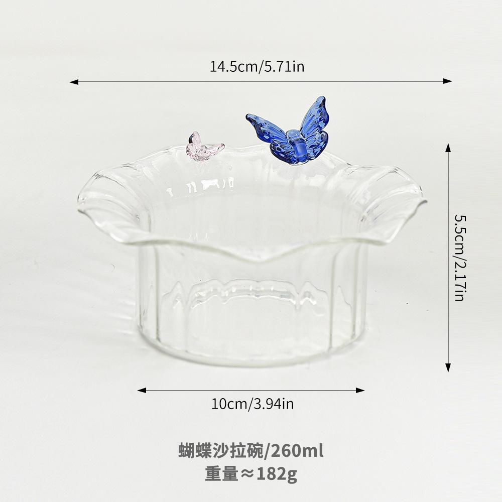 Creative Glass Crown Dish Table Plates Salad Bowls Transparent Ins Ice Cream Yogurt Pudding Dessert Cups Plates Dinnerware Gifts