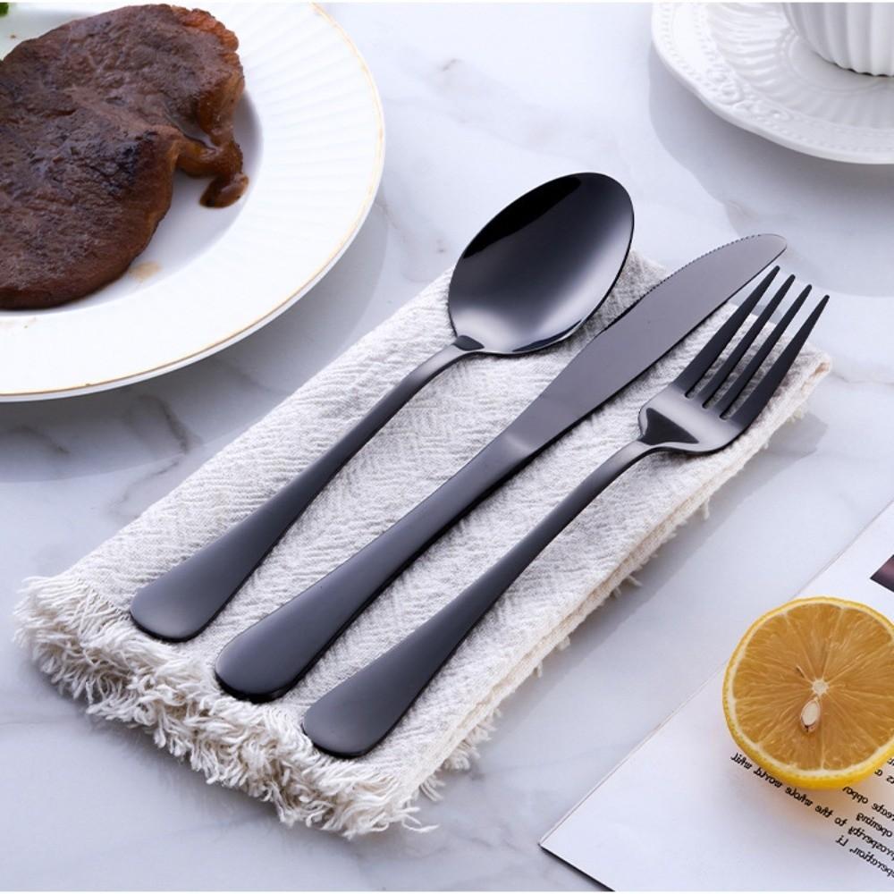 24 Pcs Food Grade Cutlery Set with Box Light Luxury Minimalist Dinner Spoon Fork Set Portable Decor Stainless Steel Tableware