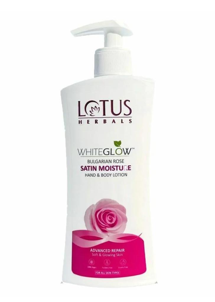 Lotus Herbals WhiteGlow Bulgarian Rose Hand & Body Lotion | Non Greasy | Cools and Refreshes Skin | SPF 20 | for All Skin Types | 270ml