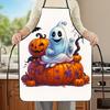 1pc Halloween Themed Polyester Apron with Scary Tomato And Bat Design - Perfect for Baking, Cooking And Home Use, Perfect Gift for Couples, Halloween