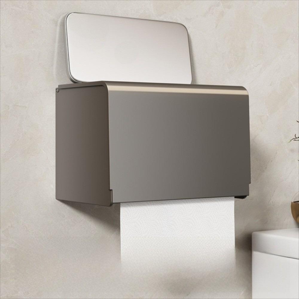 Waterproof Toilet Paper Box Wall Mounted Phone Holder Dust-proof Storage Shelf Organizer  Bathroom