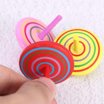 Exquisite Multi-color Leisure Gift Rotate Hand Spinning Toy Spinning Top Wooden