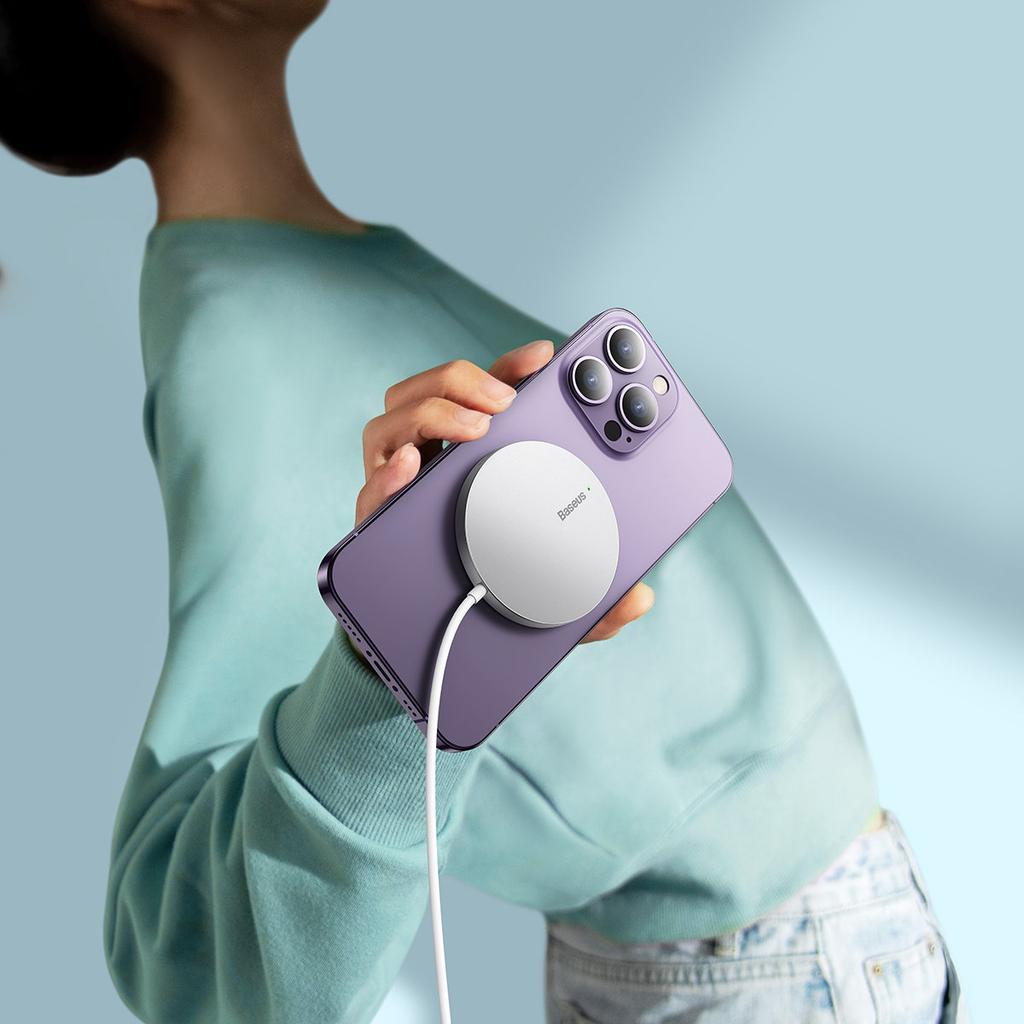 MagSafe Simple Mini3 15W Silver Small Inductive Phone Charger