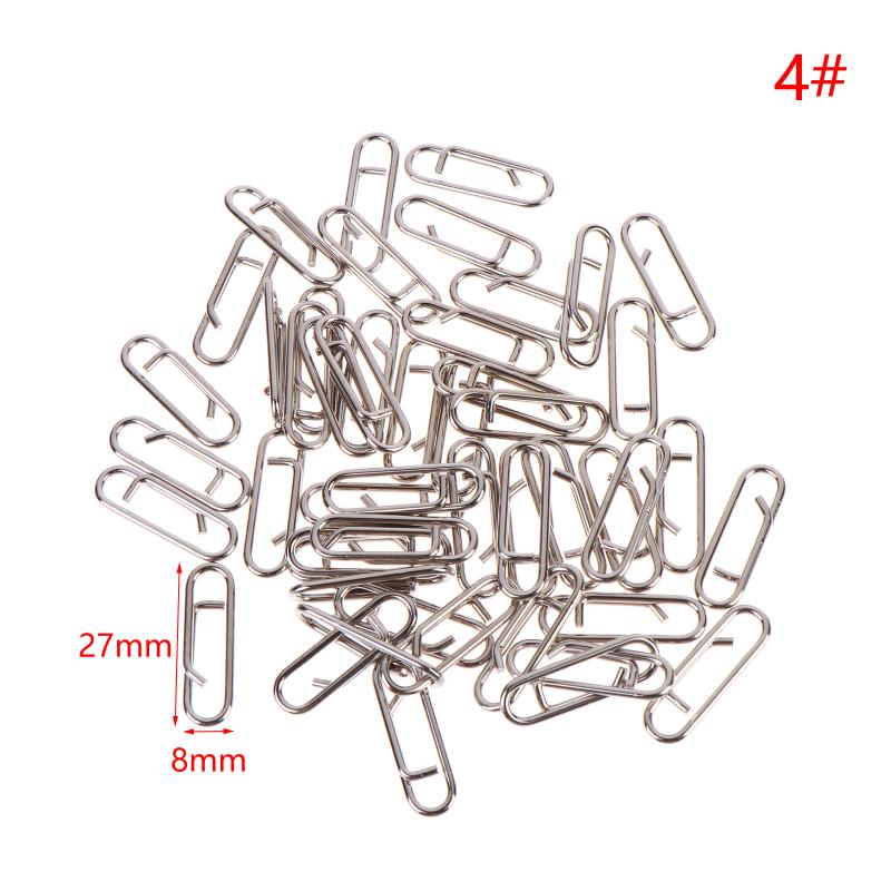 50Pcs High Tensile Stainless Steel Fishing Lure Snap Swivels Interlock Pins for Ice Fishing Outdoor Angling Gear