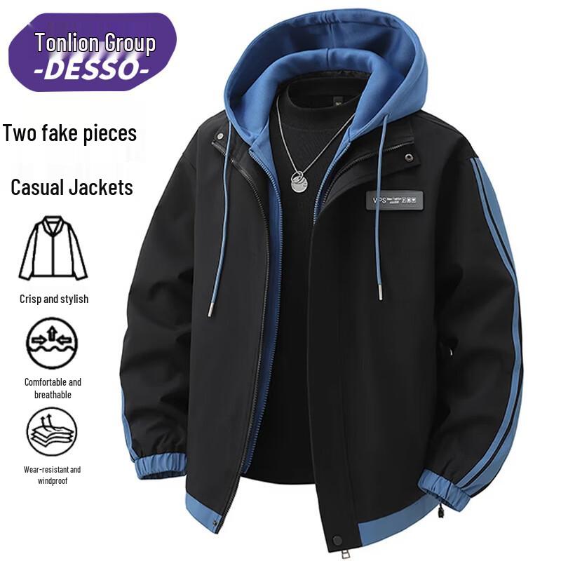 

Desso Unisex Trendy Hooded Spring/Autumn Jacket 3XL
