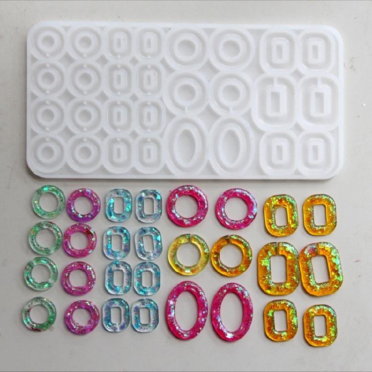 Flexible Silicone Moulds Jewelry Accessories Moulds Silicone Texture for Hand-Making Multi Circle Earrings and Keychain