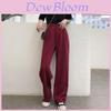 Stylish High-waist Suit Pants In Solid Colors For Casual Wide-leg Comfort