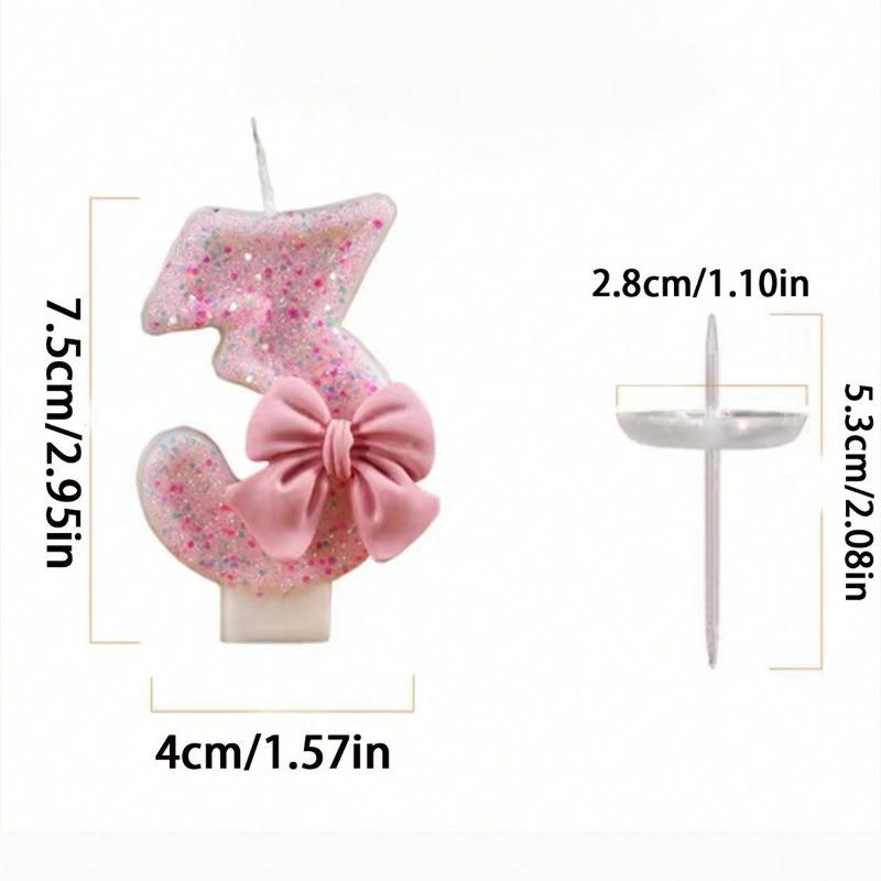 Pink Butterfly Shaped Rhinestone 3D Number Cake Topper 0-9 for Birthday Anniversary Milestone Events Party Decoration