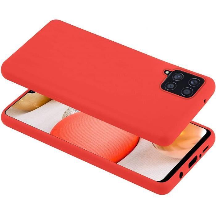 Coque souple - toproduits® - galaxy a12 - silicone rouge - protection des côtés - installation rapide