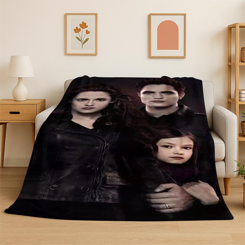 

Classic Twilight Saga Edward Bella Flannel Blanket Soft Warm Throw Blanket for Bedroom Living Room Bed Travel Camping Picnic 75x90cm