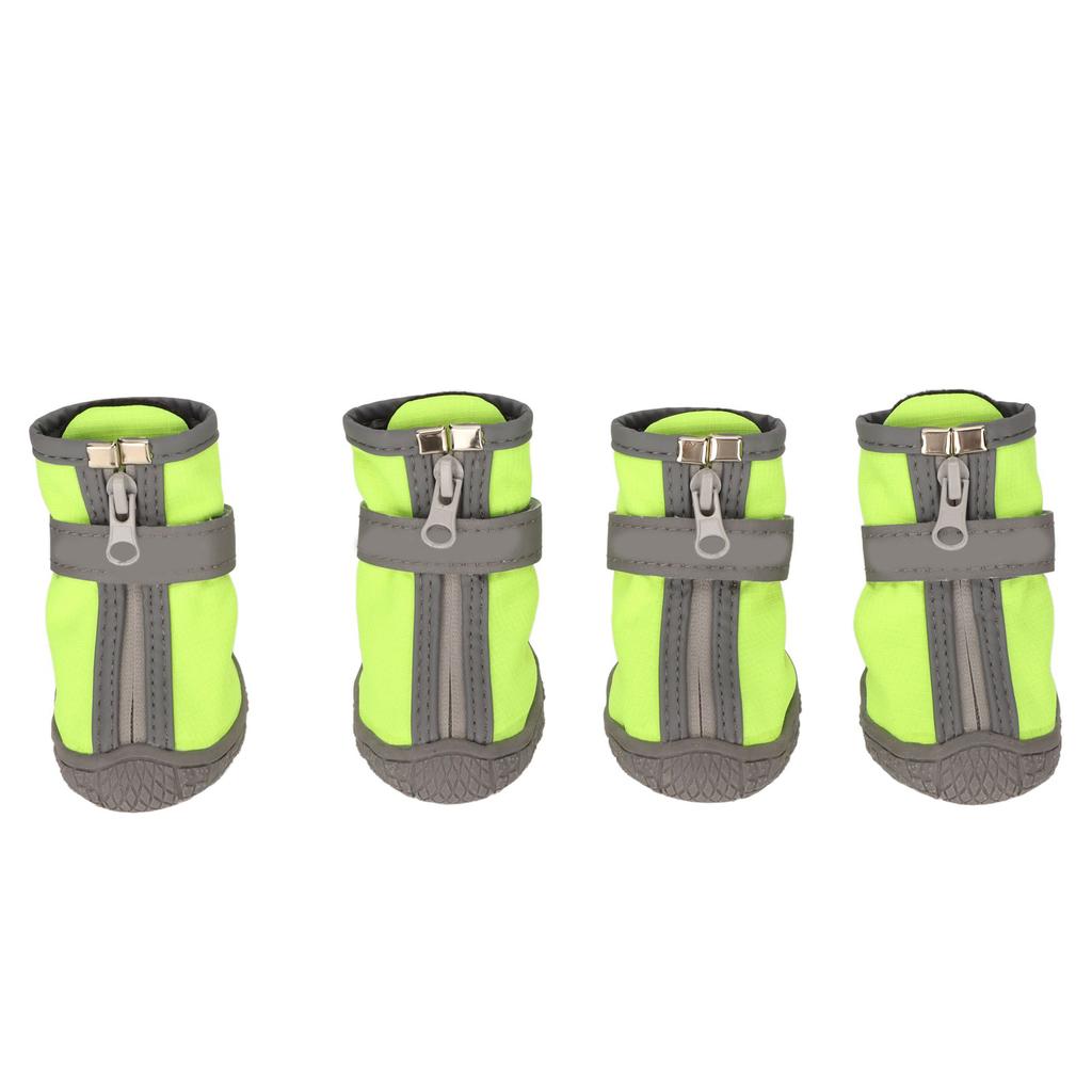 Dog Warm Boot Waterproof Breathable Reflective Prevent Slip Soft Sole Puppy Shoes for Outdoor Green