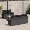 VidaXL Canapé de jardin 6 pièces avec coussins noir poly rotin acacia 3347268