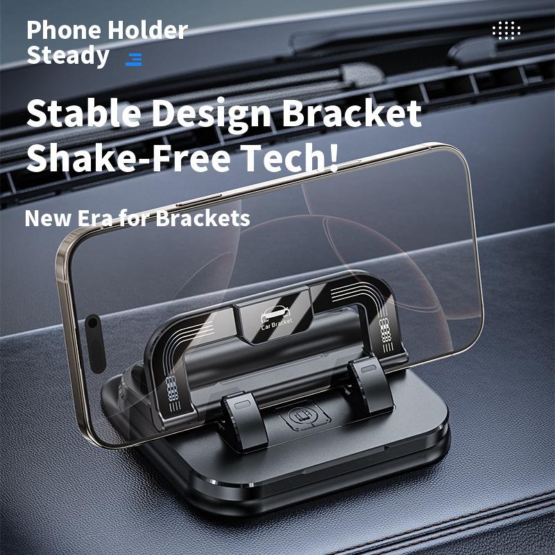 SEAMETAL Dashboard Car Phone Holder 360 Rotation Navigation Bracket Non-slip Silicone Mount Parking Phone Number Plate